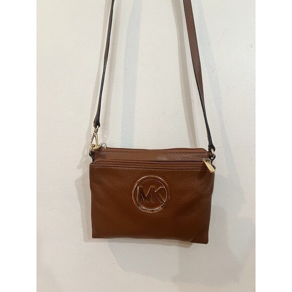 Bundle x Michael Kors Large Leather Camel Brown Tote Bag + Jet Set Crossbody Bag - Picture 7 of 15